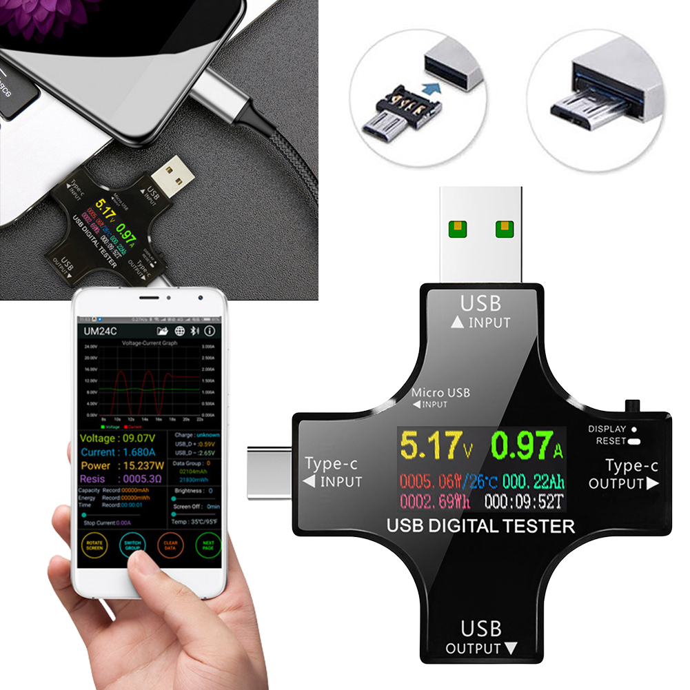 USB Tester Typ-C PD Farbe Digi – Logic Analyzer Usb Bewertung und Preis